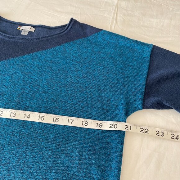 Smartwool Shadow Pine Colorblock Merino Wool Sweater Blue - Picture 6 of 11